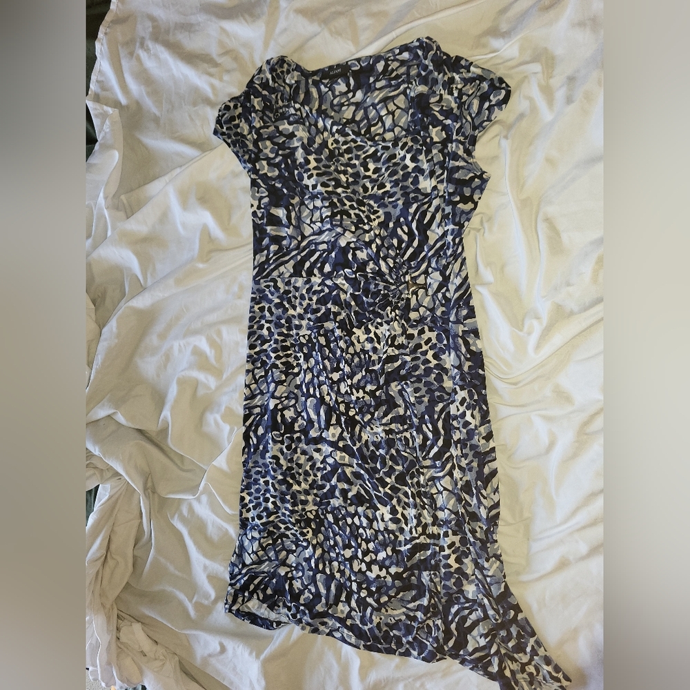 Alfani Women's Blue Patterned Dress